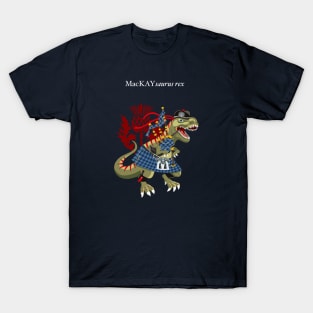 Clanosaurus Rex MacKAYsaurus Plaid MacKay BLUE Scotland Ireland Family Tartan T-Shirt